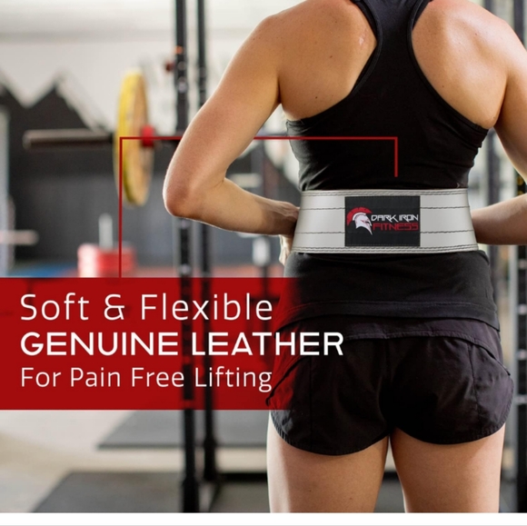 Dark Iron Fitness Weight Lifting Belt for Men & Women - 100% Leather Gym Belts f - Picture 3 of 16